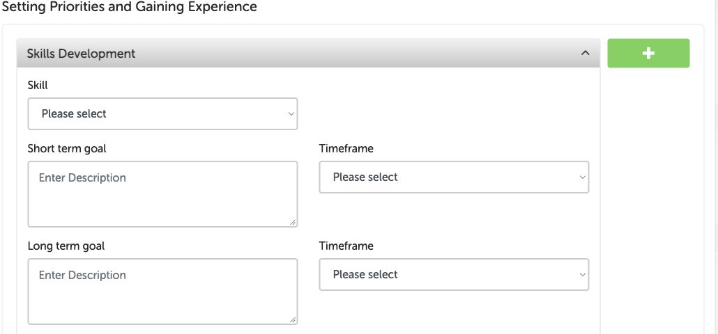 My Career Path: development goals and timeframes
